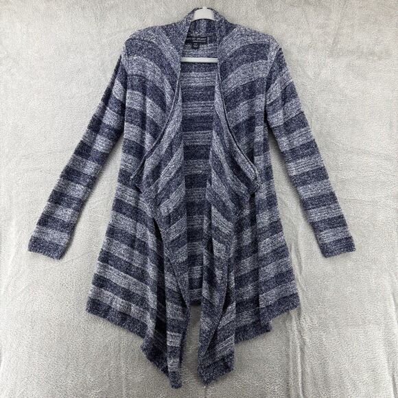 Barefoot Dreams Sweater Womens S/M Striped Blue Cascade Bamboo Cardigan - Picture 1 of 13